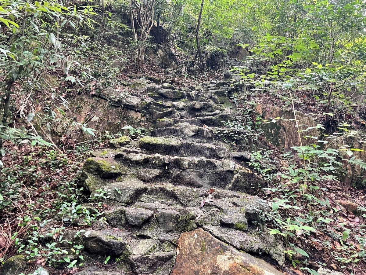 展望台までの登山道　岩場